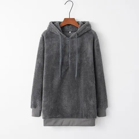 Cozy Escape Quarter Zip Teddy Hoodie