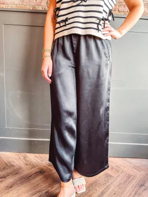 Créme de la Créme Satin Wide Leg Pants