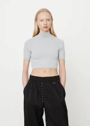 Cropped Pullover with Printed Reflective Logo