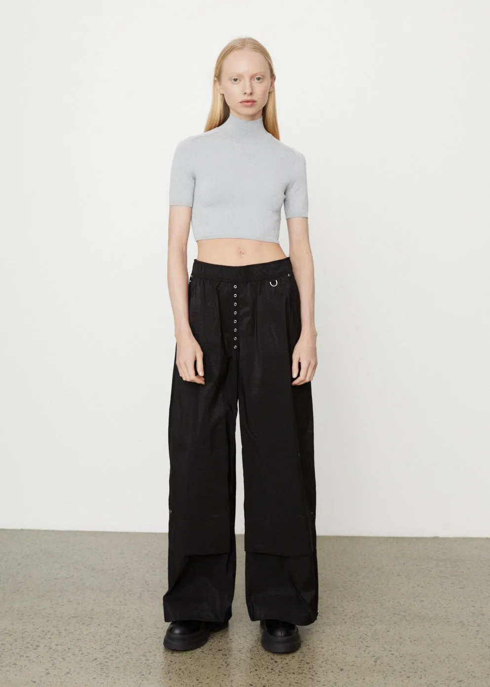 Cropped Pullover with Printed Reflective Logo