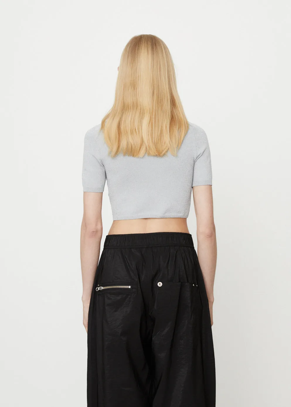 Cropped Pullover with Printed Reflective Logo