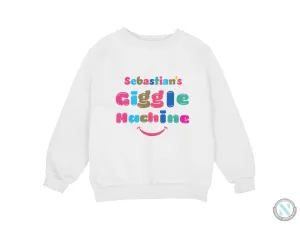 Custom Name Toddler Girls Winter Sweatshirt Gift with Giggle Machine Text