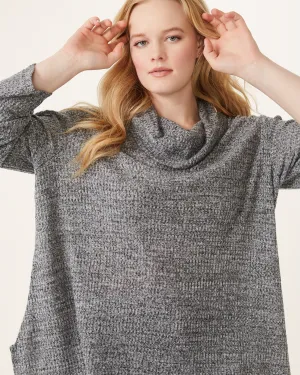 Eliana Funnel-Neck Asymmetrical Sweater | Charcoal Grey