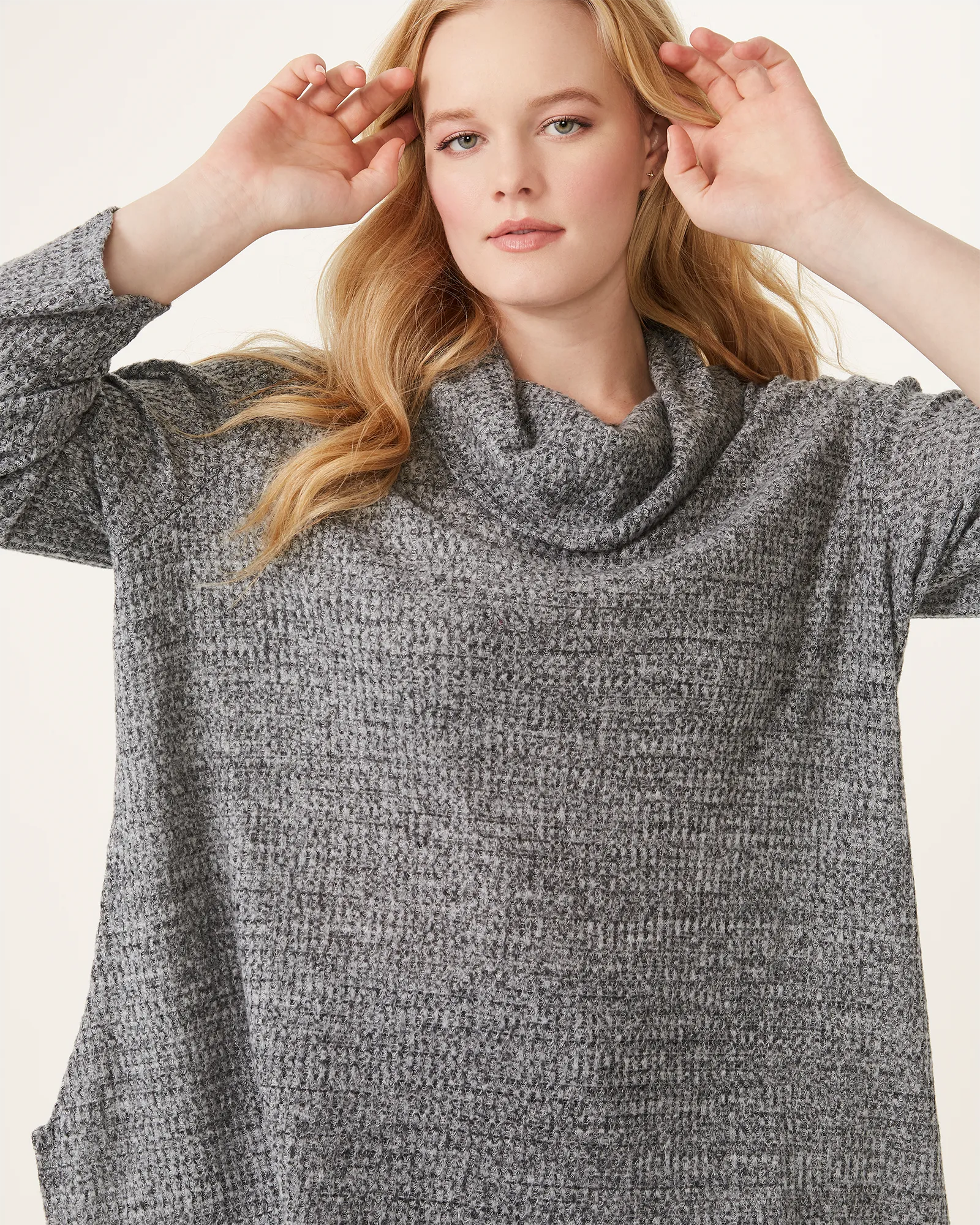 Eliana Funnel-Neck Asymmetrical Sweater | Charcoal Grey