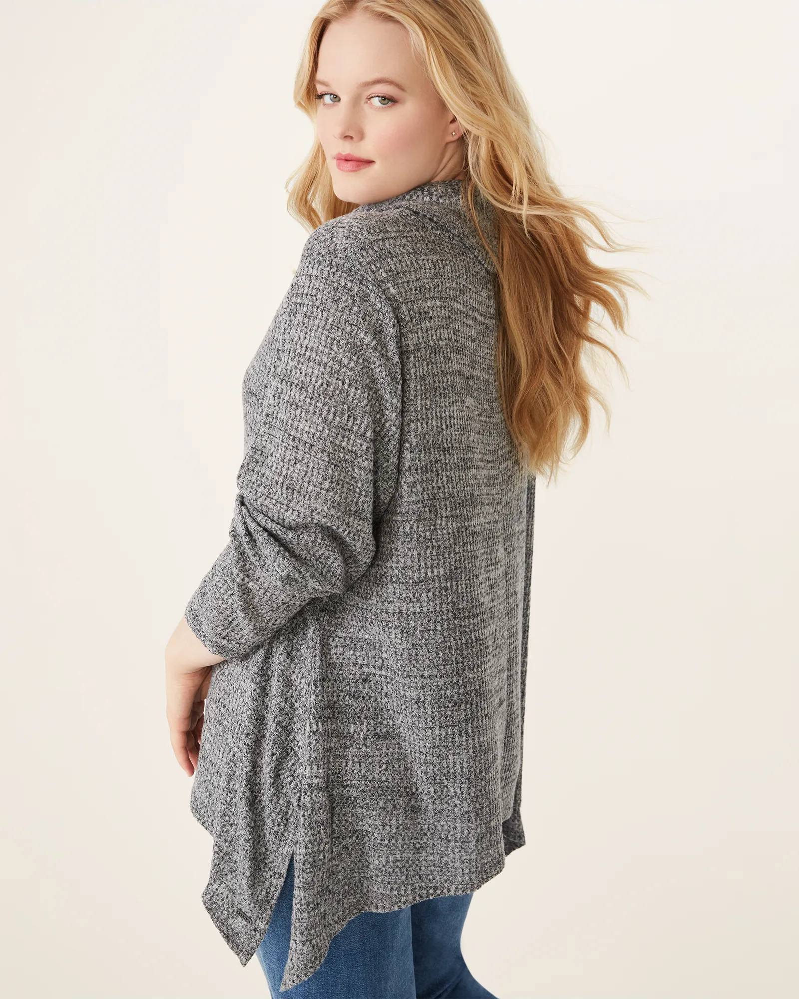 Eliana Funnel-Neck Asymmetrical Sweater | Charcoal Grey