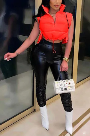 Fashion Winter Plus Size Sleeveless Solid Color Tank