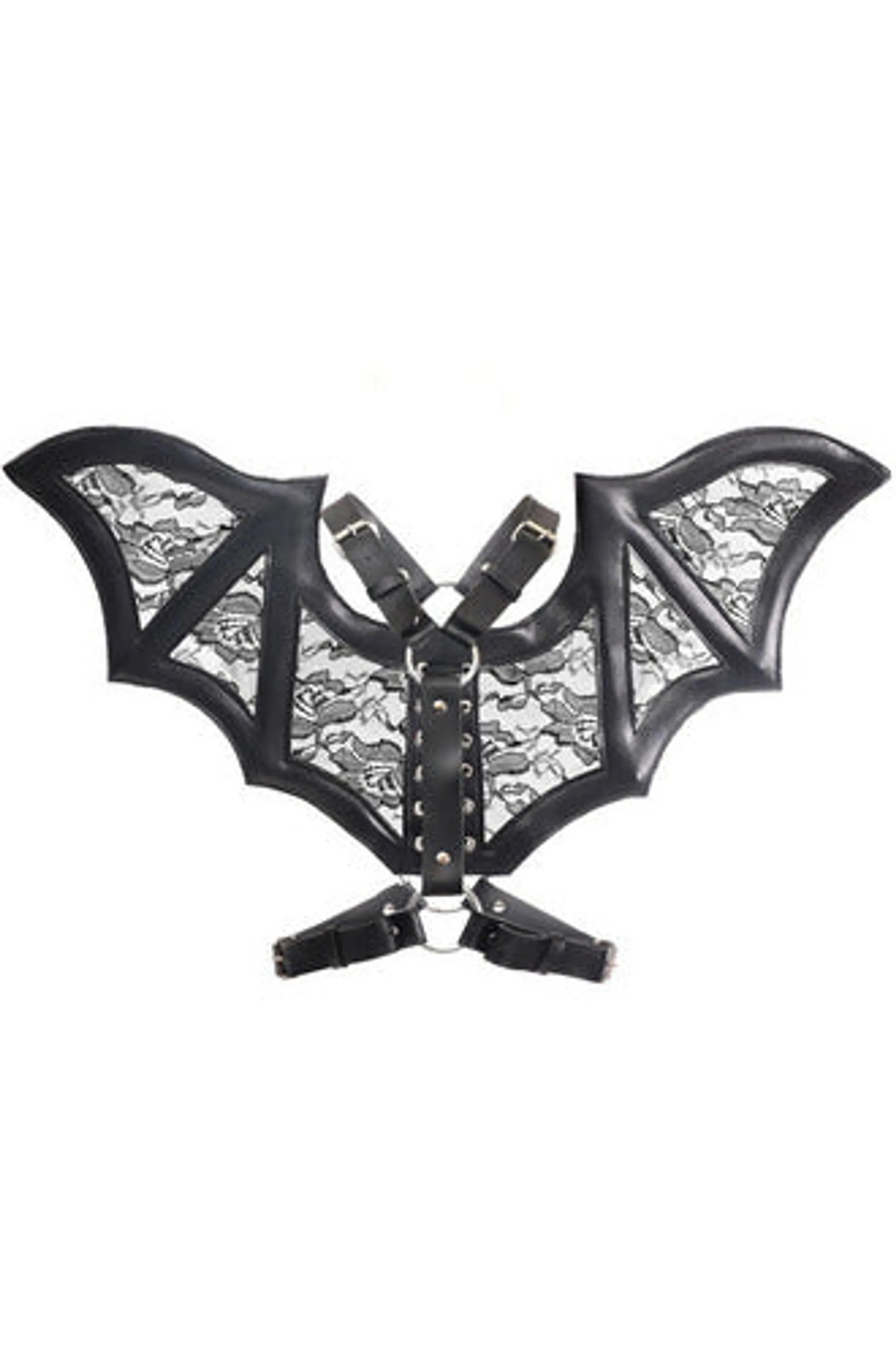 Faux Leather & Lace Wing Harness