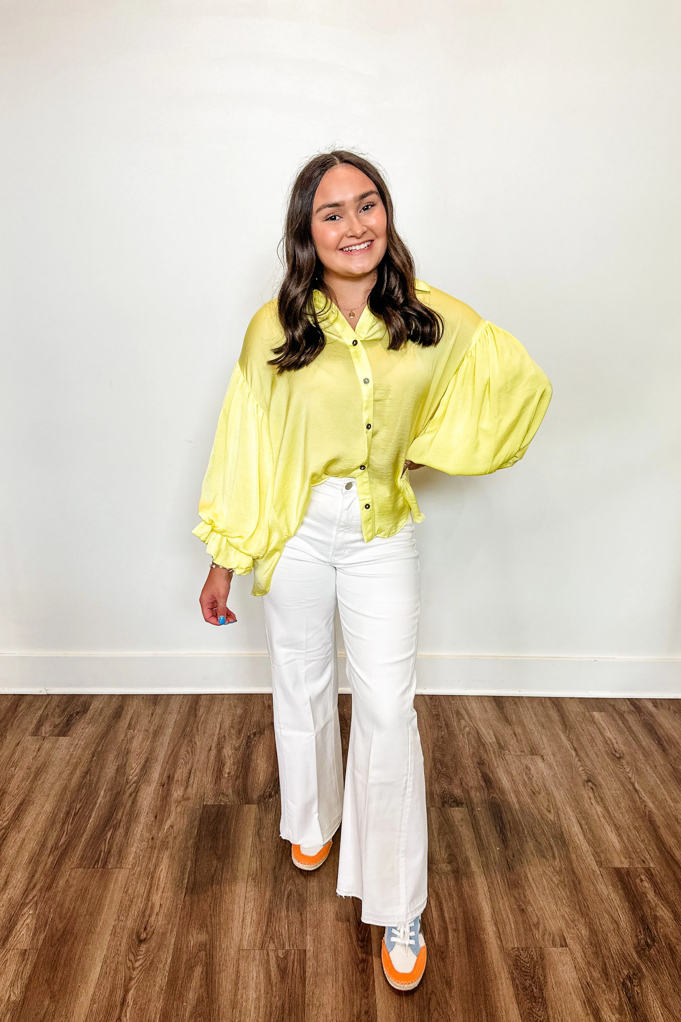 |FINAL SALE| DJ Fiona Wide Leg Jean- Wheat/White