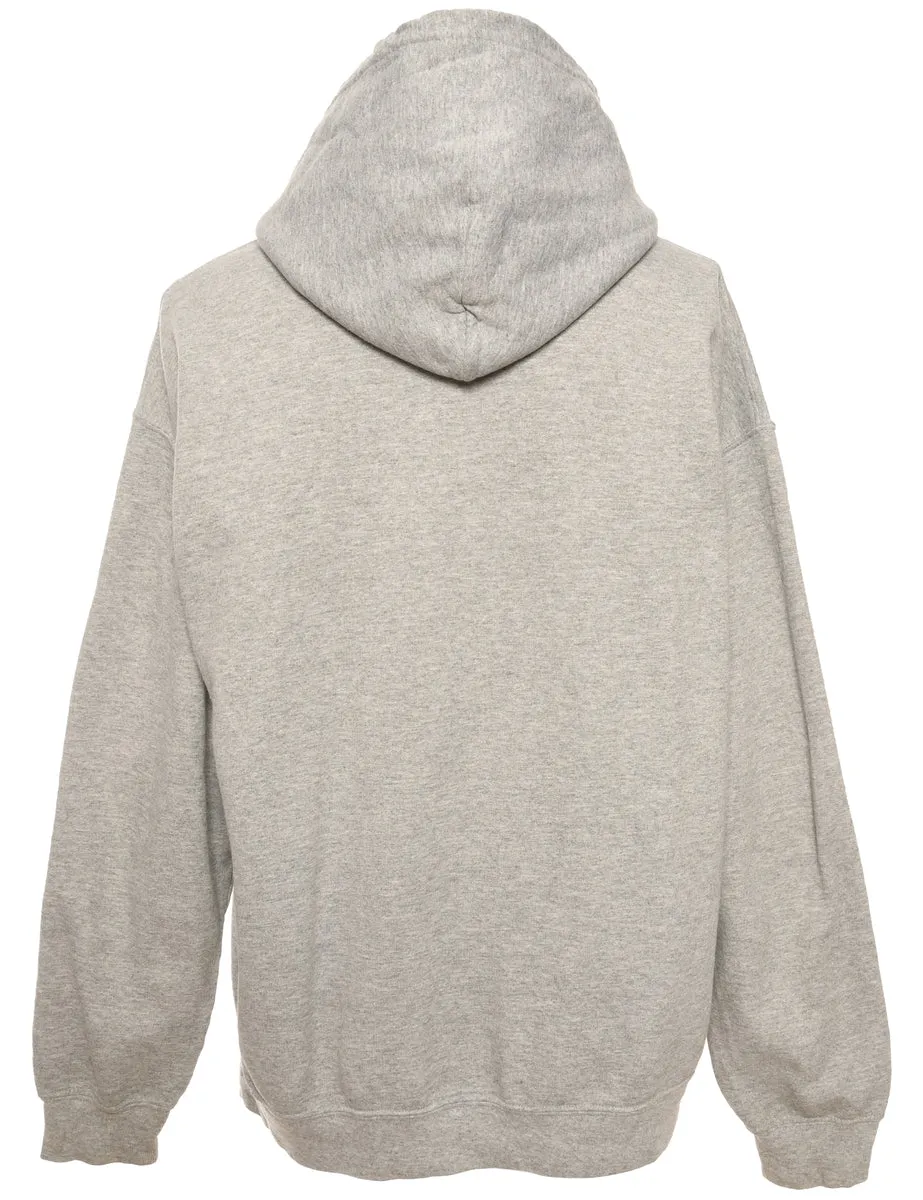 Football Grey Hooded Sports Sweatshirt - L