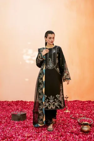 Fozia Khalid - Jade Black - Embroidered - 3 Piece