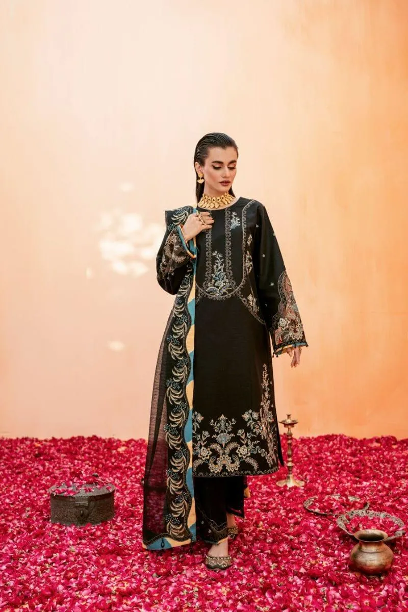 Fozia Khalid - Jade Black - Embroidered - 3 Piece