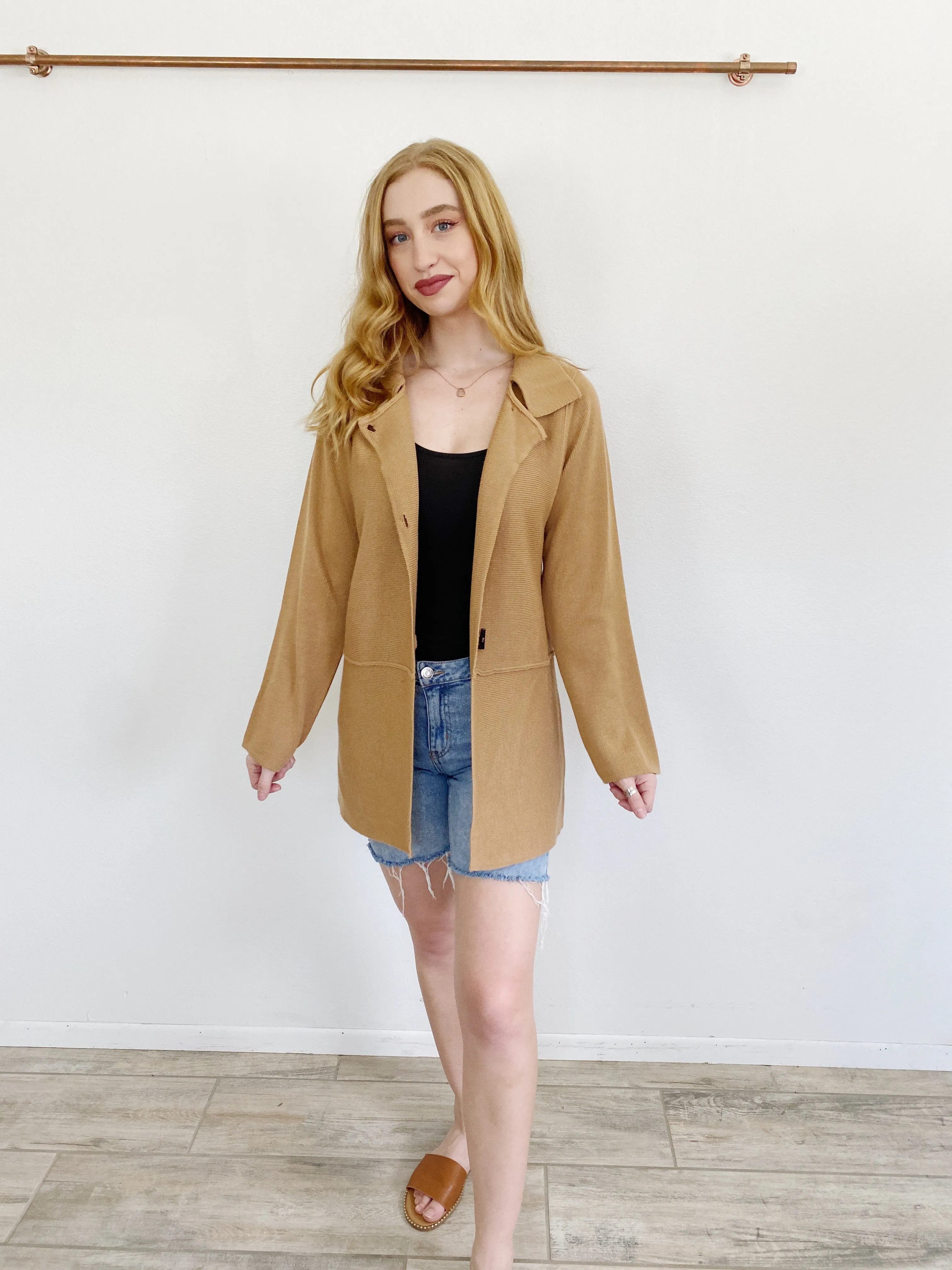 GLIV Carmel Knit Wool Blend Sweater Large