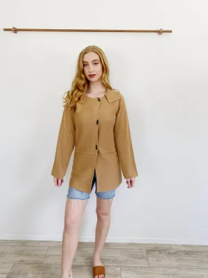 GLIV Carmel Knit Wool Blend Sweater Large