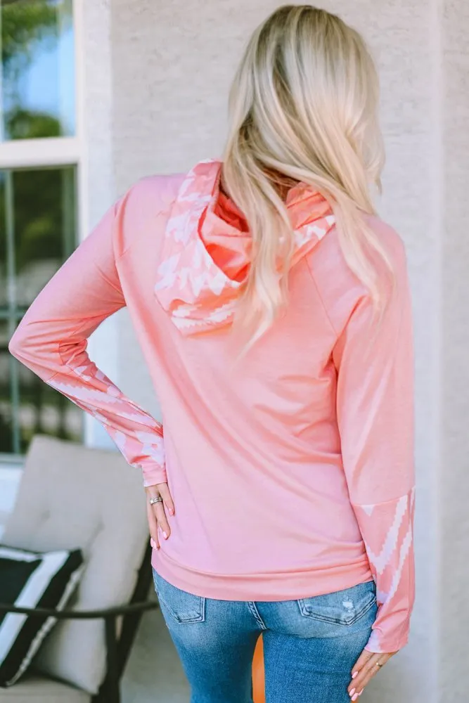 Gotta Vibe Printed Light Pink Hoodie