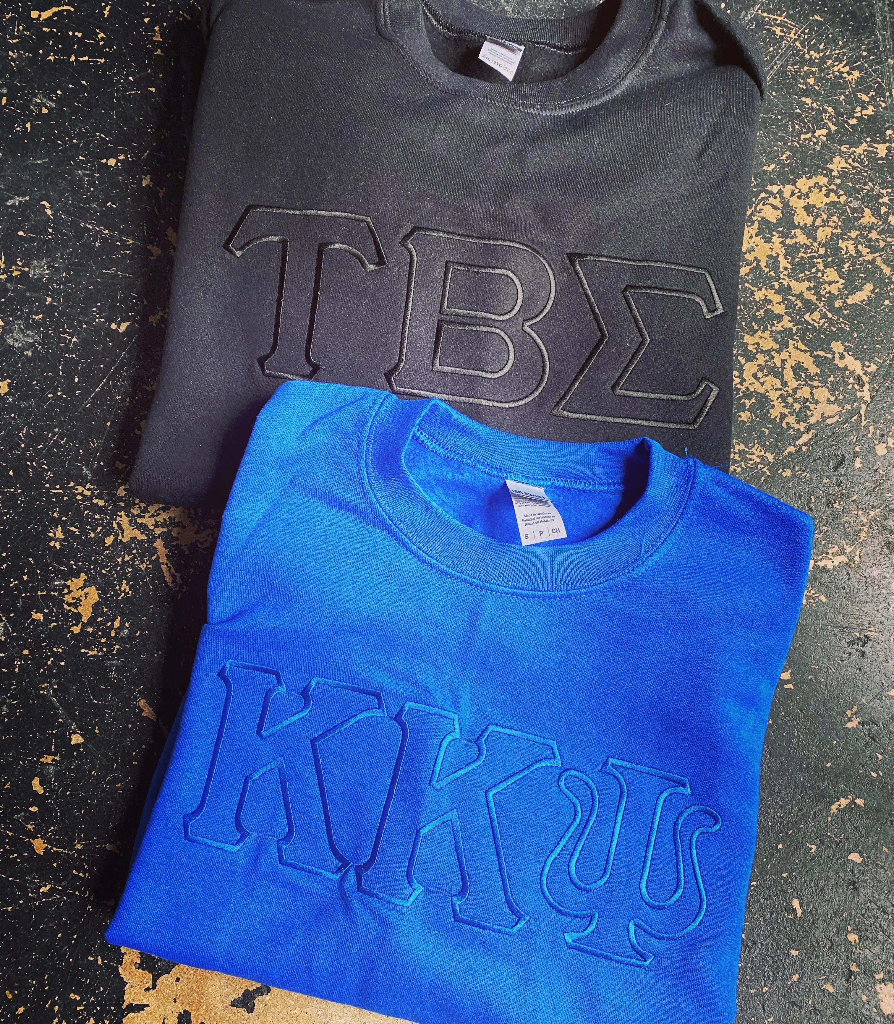 Greek Tonal Satin Embroidered Sweatshirt