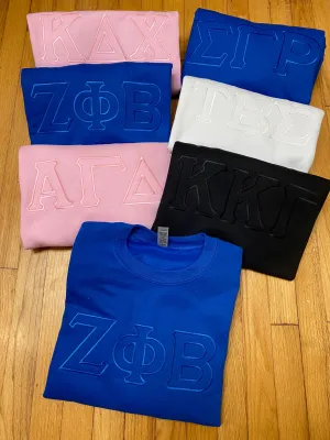 Greek Tonal Satin Embroidered Sweatshirt