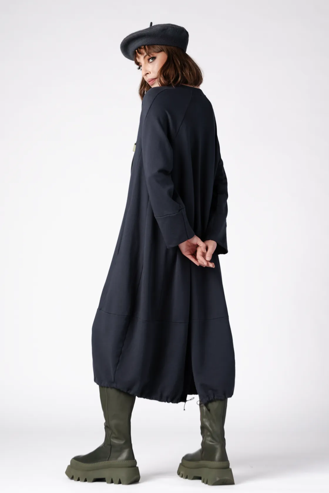 GRIZAS Guernsey Dress in Navy Jersey