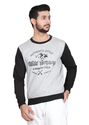 HiFlyers Full Sleeve Printed Men Sweatshirt-GREY