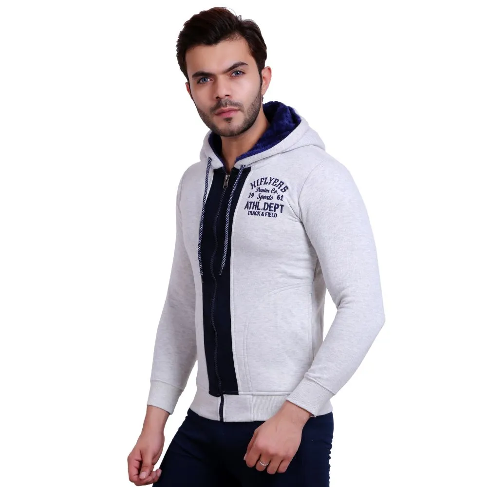 HiFlyers Full Sleeve Solid Men Sweatshirt - Grey