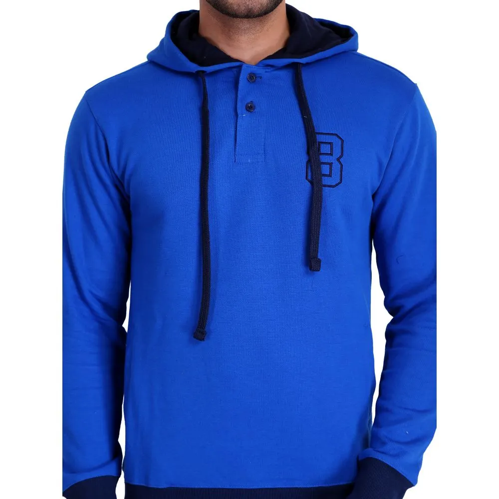 HiFlyers Full Sleeve Solid Men Sweatshirt - Light Blue