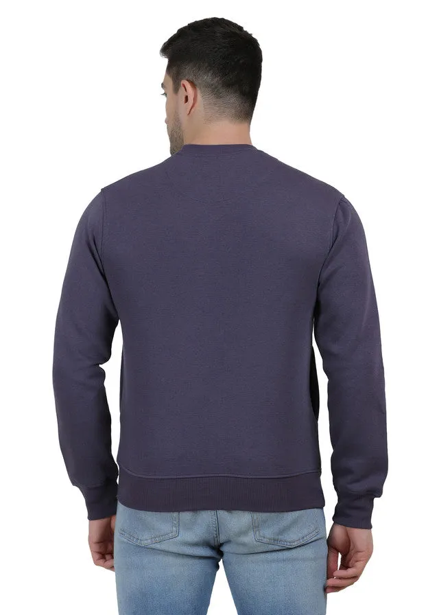 Hiflyers Mens Anthra Slim Fit Printed Round Neck Sweatshirt