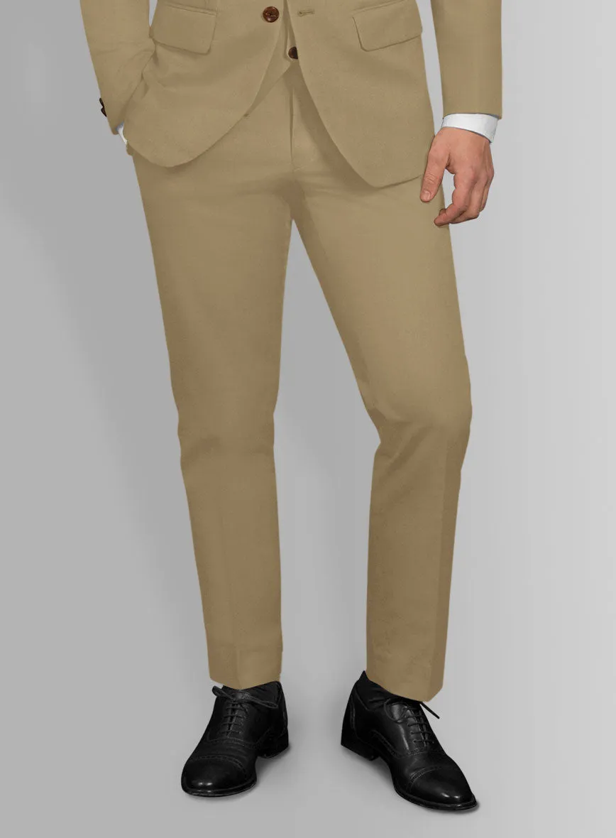 Italian Khaki Cotton Stretch Pants