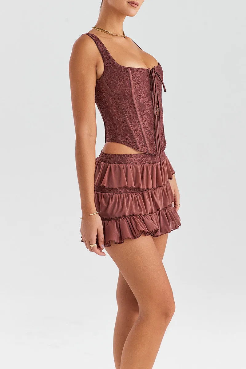 Jamie Sleeveless Crop Top And Mini Skirt