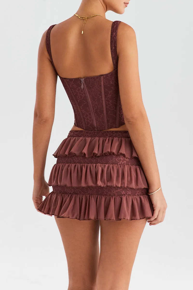 Jamie Sleeveless Crop Top And Mini Skirt