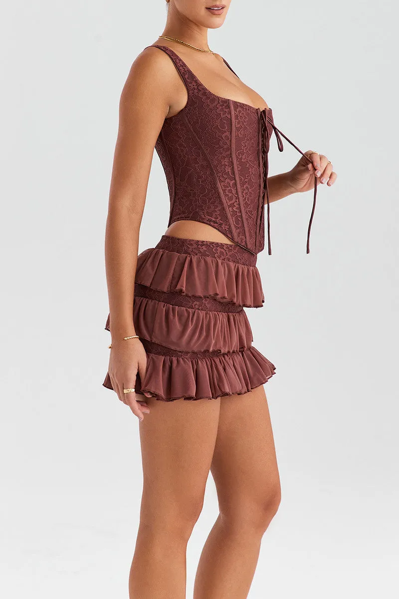 Jamie Sleeveless Crop Top And Mini Skirt