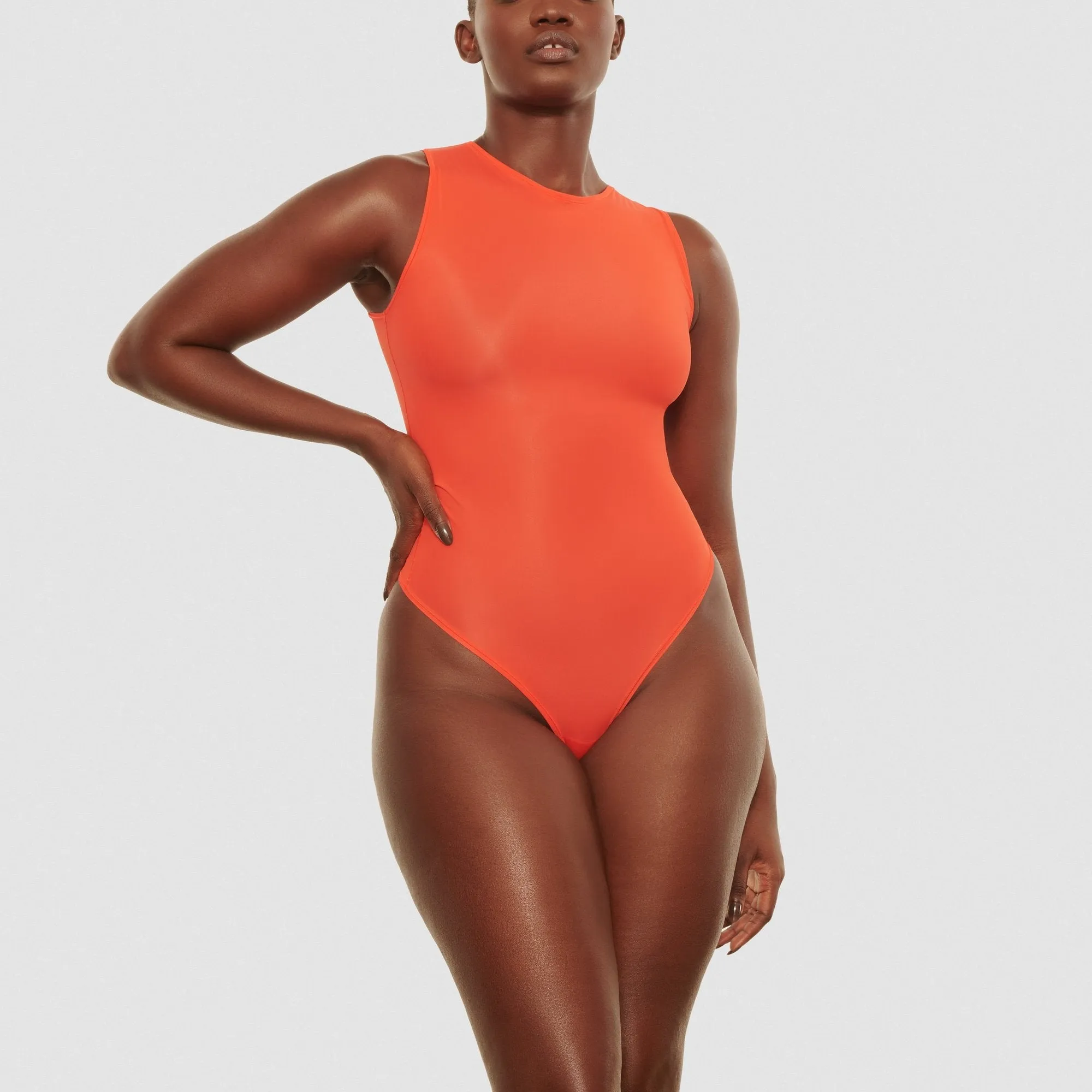 JELLY SHEER CREW NECK BODYSUIT | POPPY