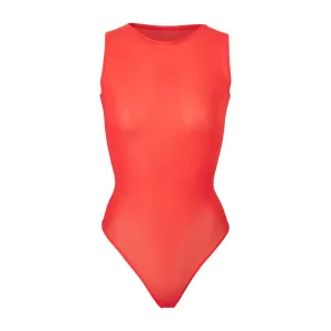 JELLY SHEER CREW NECK BODYSUIT | POPPY
