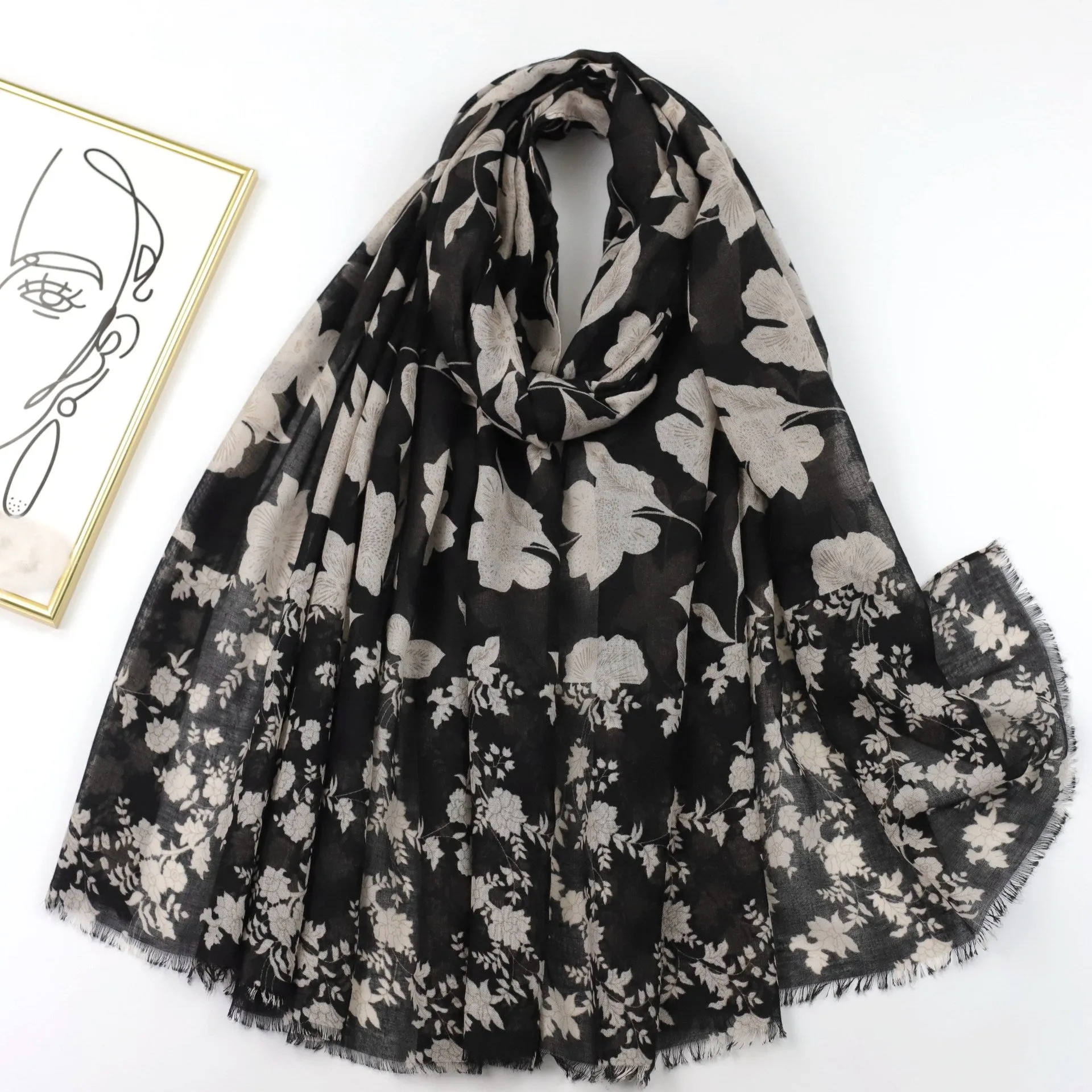 JY230510 Flowers printed scarf