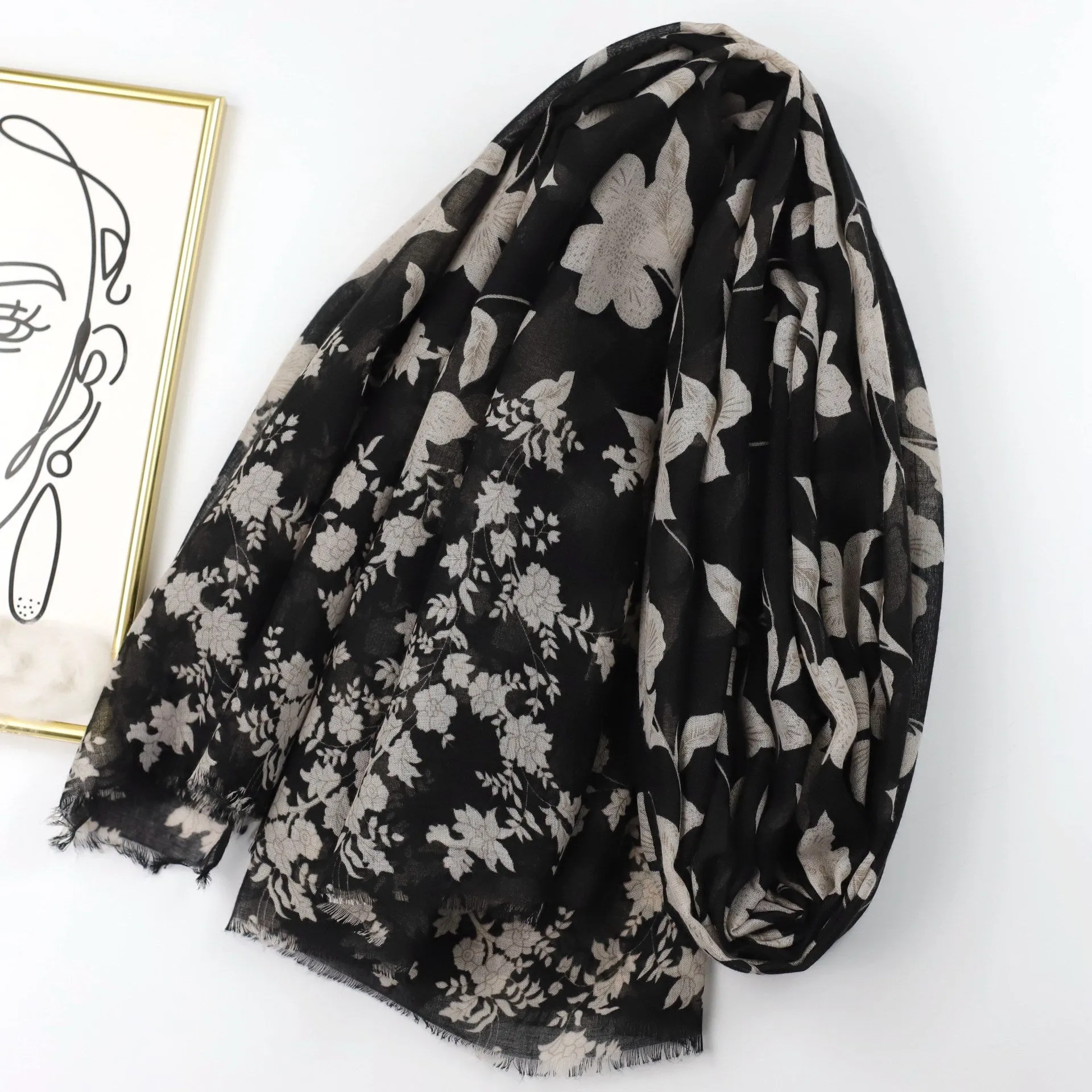 JY230510 Flowers printed scarf