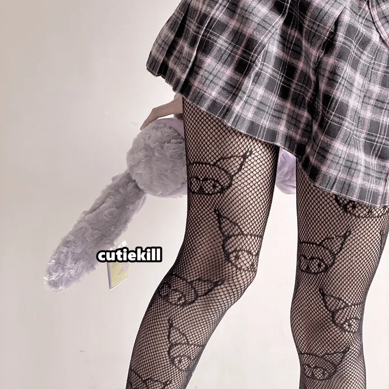 Kuromi core fishnet tights