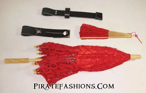 Lace Parasol N Fan Set