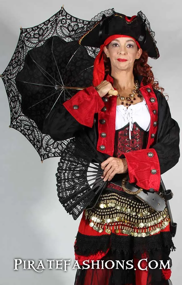 Lace Parasol N Fan Set