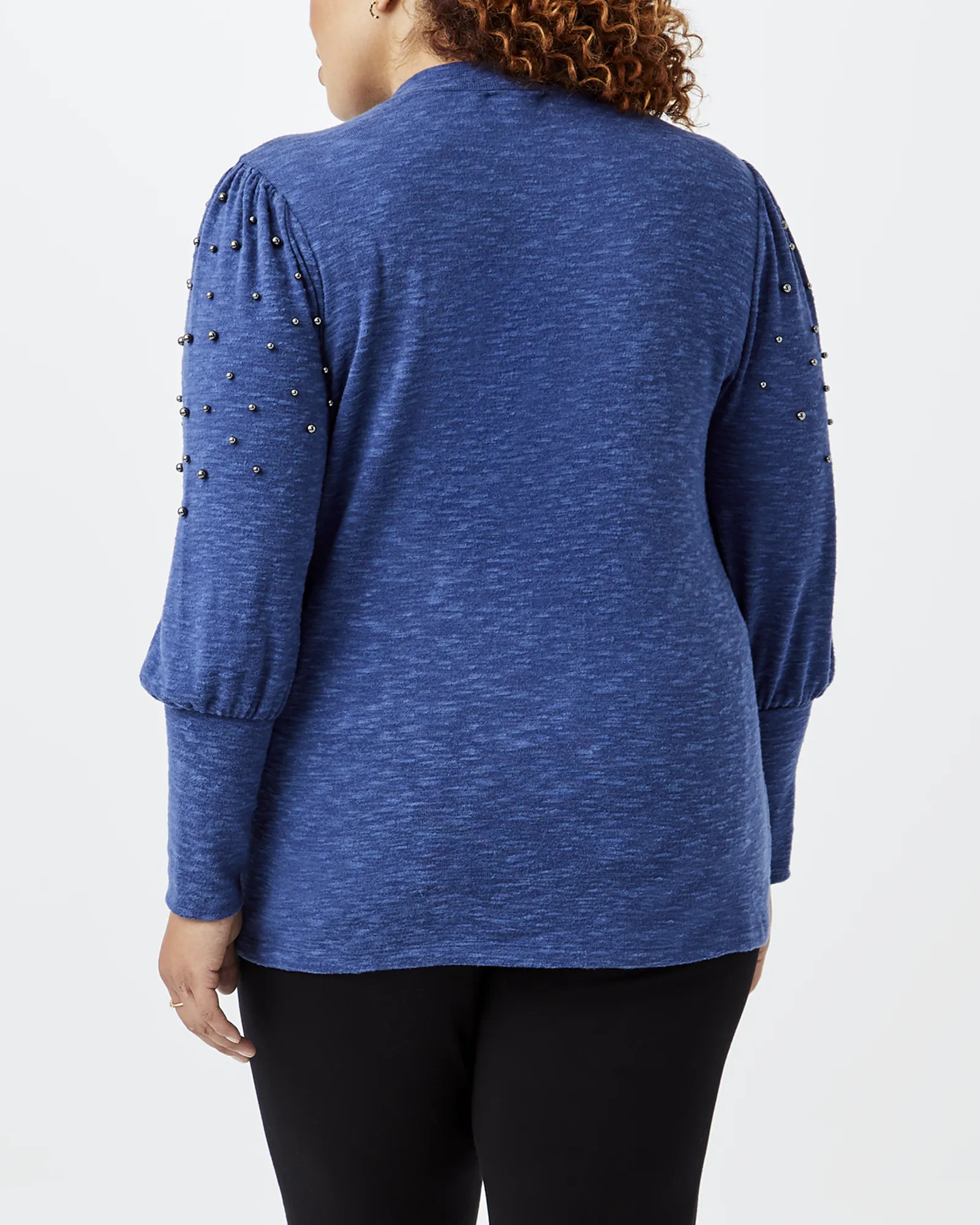 Laurene Pearl-Sleeve Top | Azure Blue
