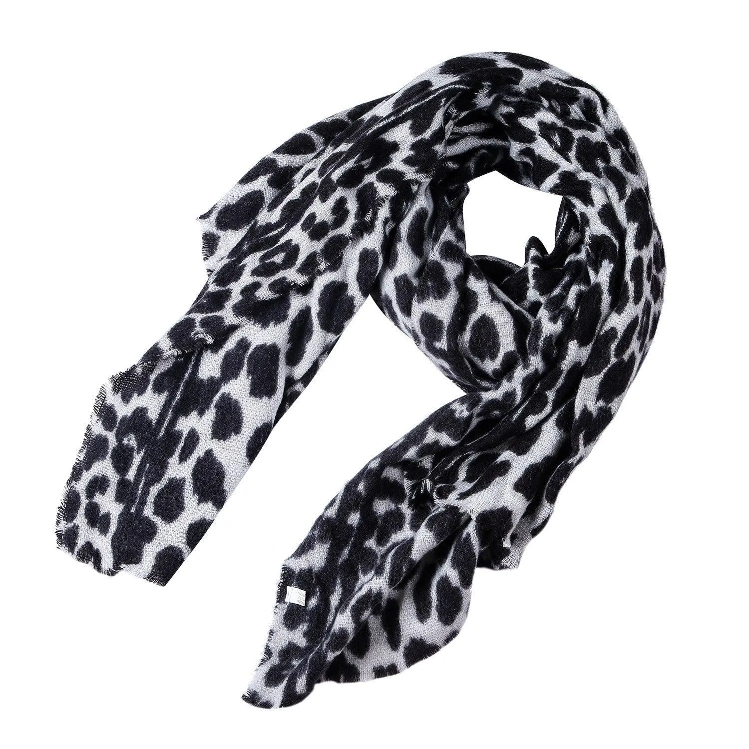 Leopard-print cashmere scarf shawl