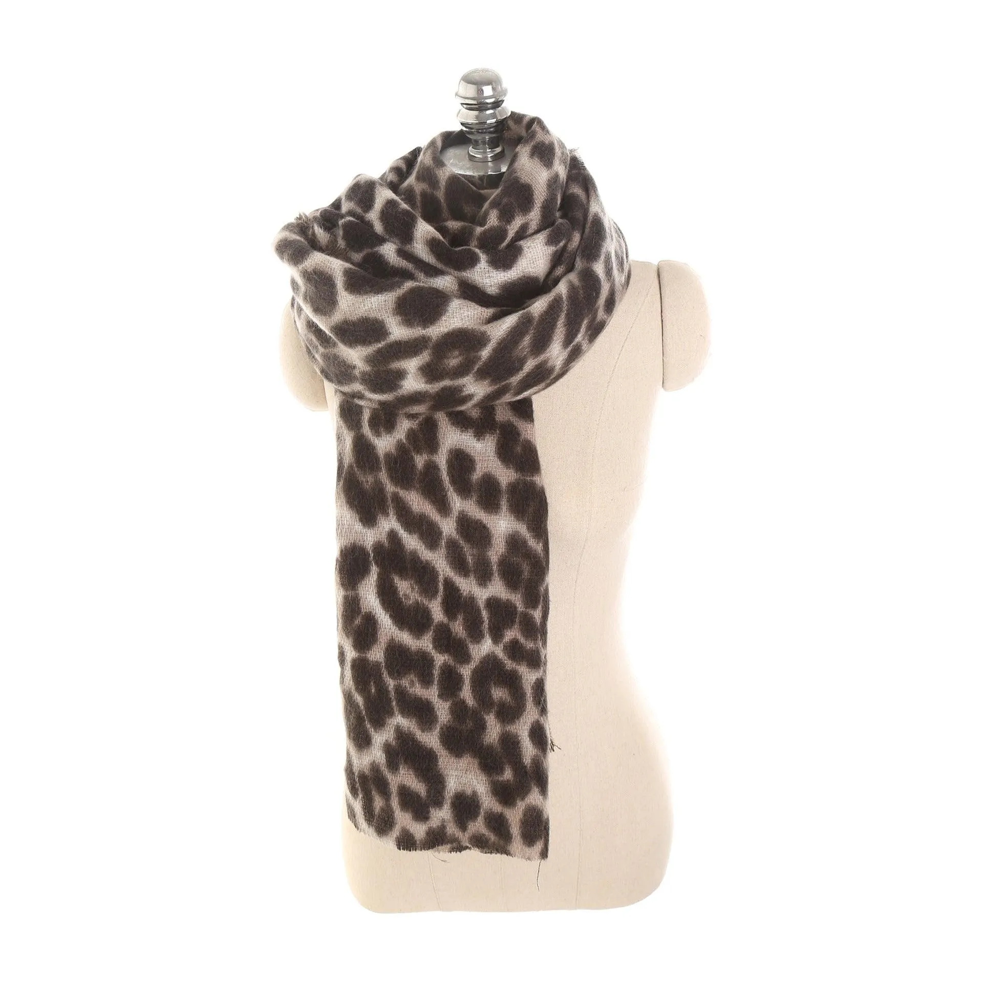 Leopard-print cashmere scarf shawl