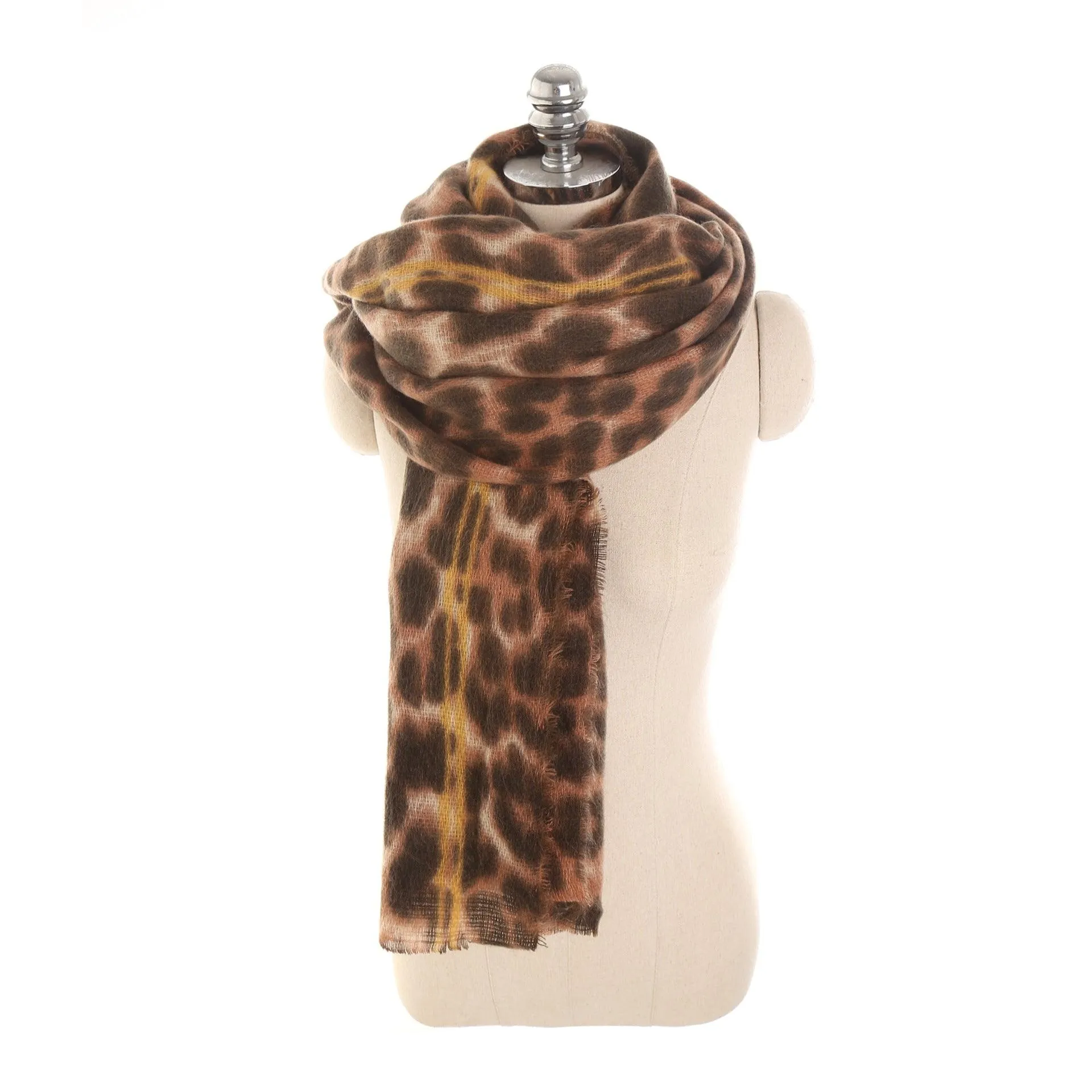 Leopard-print cashmere scarf shawl
