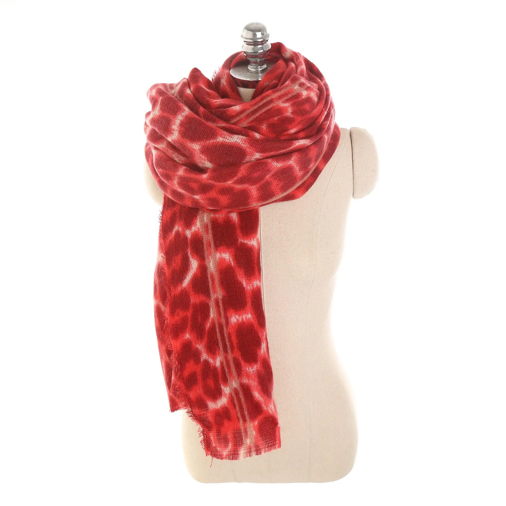 Leopard-print cashmere scarf shawl