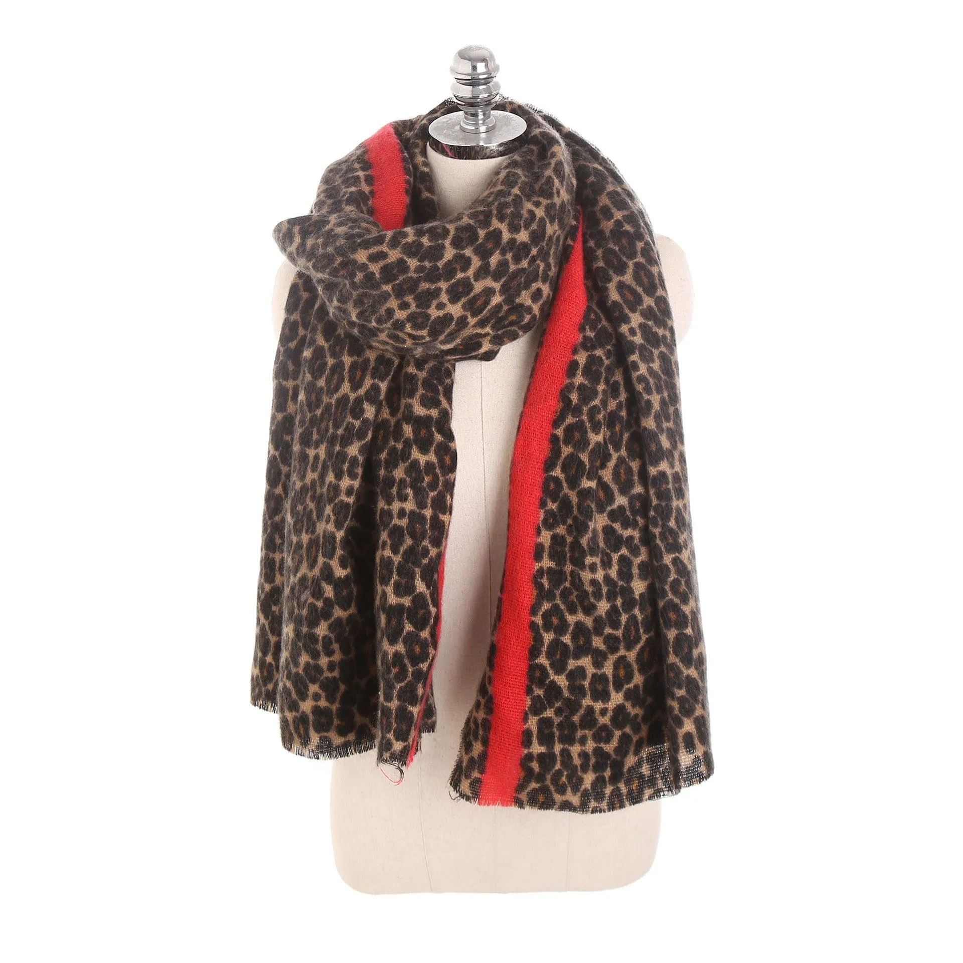 Leopard-print cashmere scarf shawl