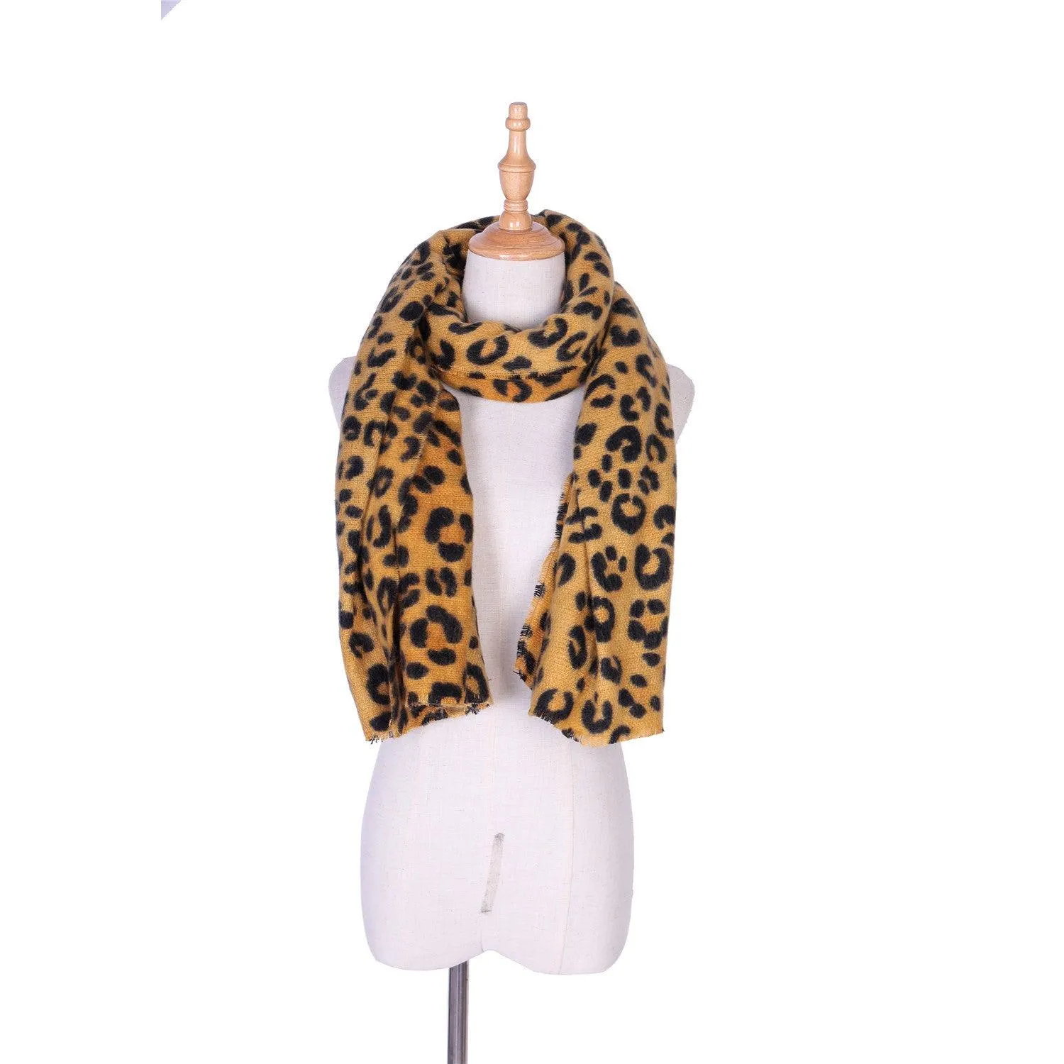 Leopard-print cashmere scarf shawl