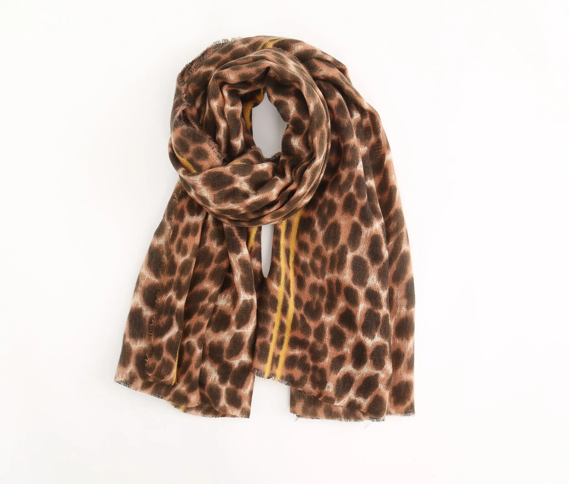 Leopard-print cashmere scarf shawl