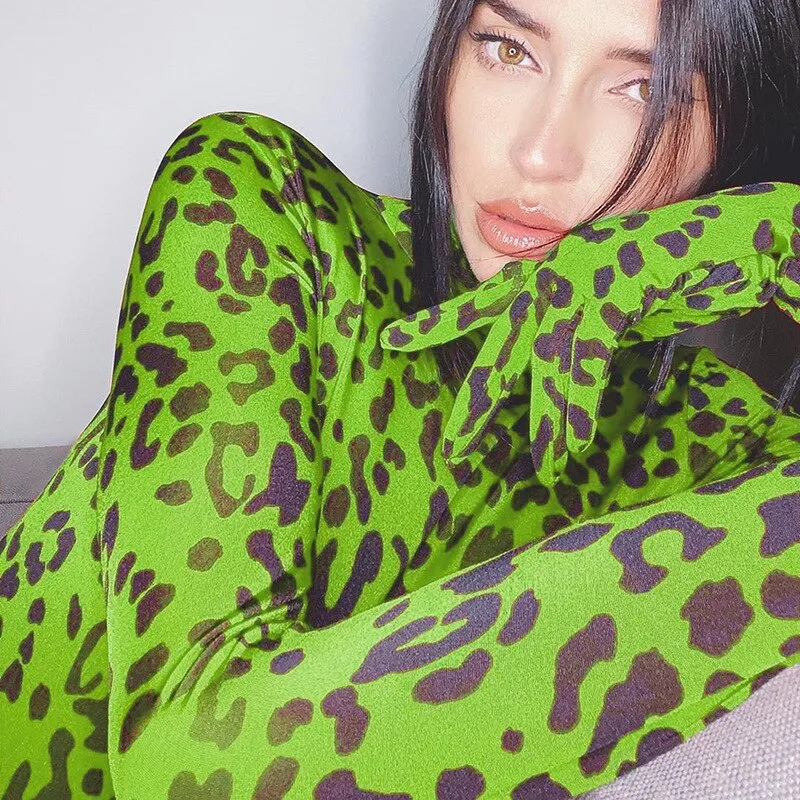 Leopard Print Gloved Bodysuit