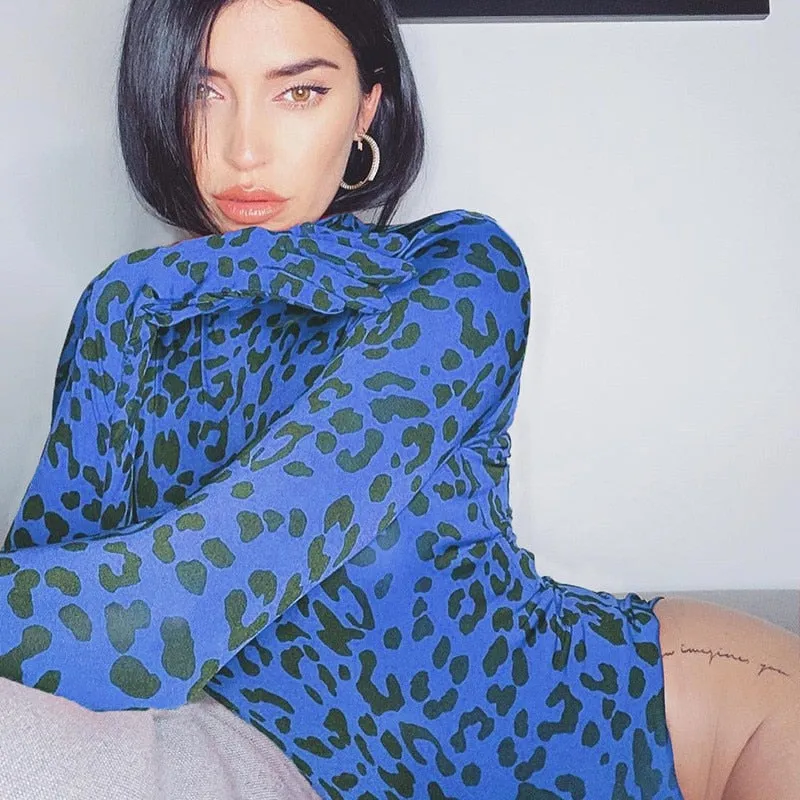 Leopard Print Gloved Bodysuit