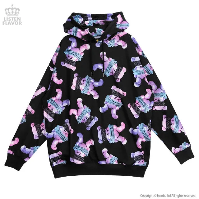Listen Flavor Purple Bear Rope Pullover Hoodie