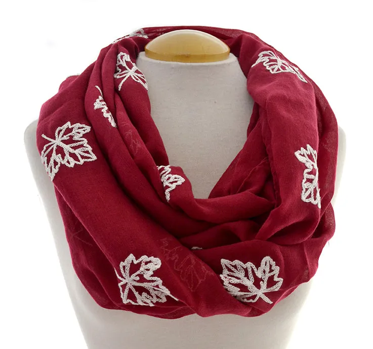Maple Leaves Infinity Scarf