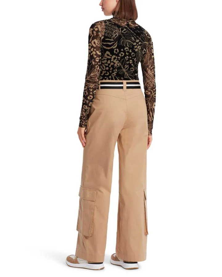 Marc Cain Animal Crossing Print Mesh Turtleneck