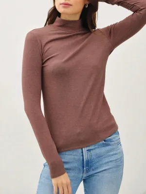 Marled Long Sleeve Turtleneck - Chocolate